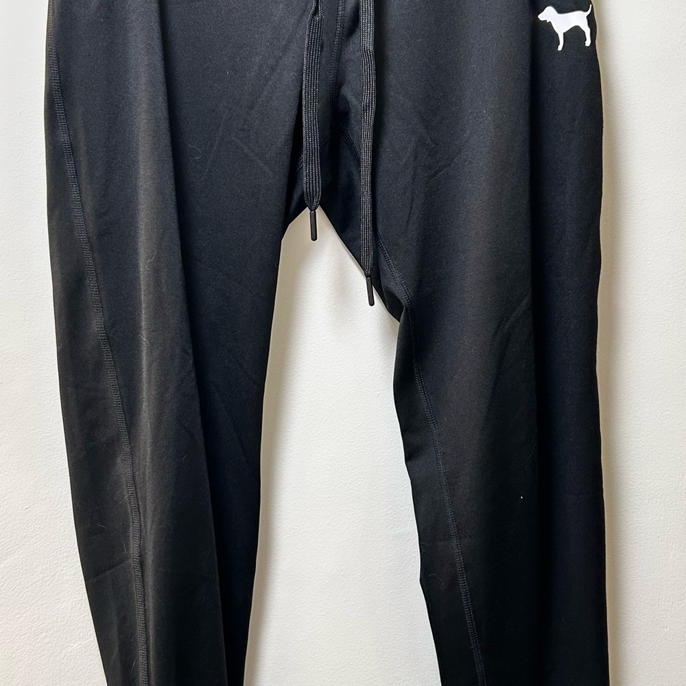 PINK Victoria's Secret Black Track Pants with Tapered Leg